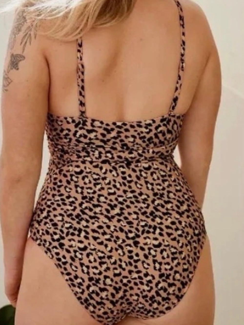 Aerie Leopard Print One-Piece Swimsuit with Front Cutout (size Medium) - Picture 2 of 6